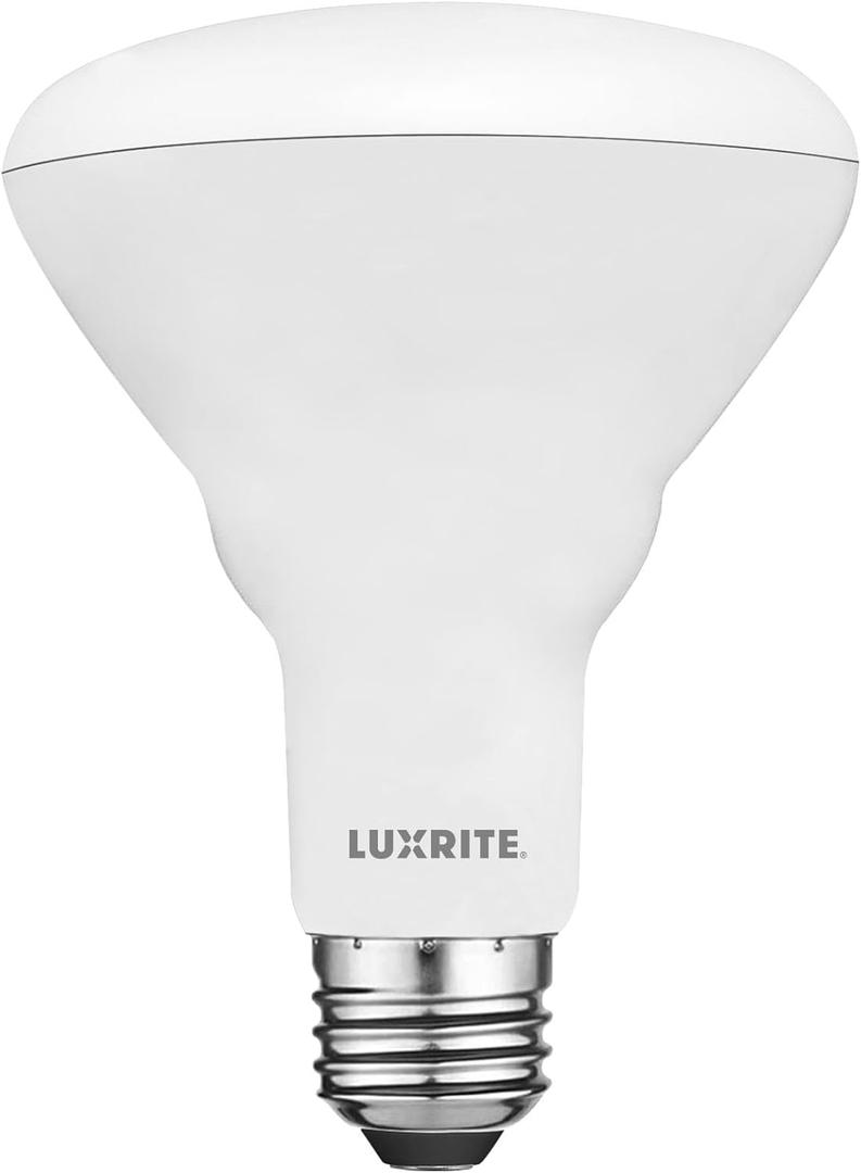 LUXRITE BR30 LED Light Bulb, 8.5W (65W Equivalent), 3500K Natural White, 650 Lumens, Energy Star, Dimmable, Damp Rated, LED Flood Light Bulb, UL Listed, E26 Medium Base (1 Piece)