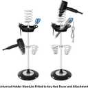 Hair Dryer Stand,Twisty Style Acrylic Top Holder,Hair Styling Appliances with Tray Two Spiral Holders and Heavy Base for Hair Dryer,Flat Iron,Curling Stick,Hair Straightener,Brush (crystal)