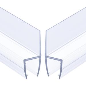 AmazerBath Shower Door Side Seal Strip (Set of 2), Frameless Glass Shower Door Seal Strip - Suitable for 3/8 Inch Glass, 78 inch