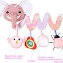 Musical Owl Rattle Sheep Pink Elephant Car Seat Toys for Babies 0-6 Months, Hanging Stroller Toys for Baby Girls 3-6 Month, Newborn Girl Infants Baby Birthday Gift Toy 0-12 Months