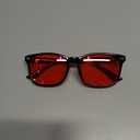 TIJN Sleep Glasses with Blue Green Light Blocking, Red Light Lens for Computer Gaming, Screen Fatigue & UV Protection (Black)