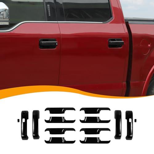 Hoolcar Exterior Door Handle Trim Cover & Door Handle Bowl Trims for Ford F150 2015-2020, Black