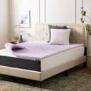 LUCID Lavender Infused 2 Inch Memory Foam Mattress Topper with 5 Zones Twin Size Plush Feel CertiPUR Certified Dorm Room Essentials