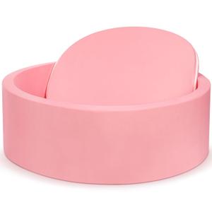 Foam Baby Ball Pit 35.4"x 11.8" for Toddlers, Soft Round Kiddie Playpen Ball Pool for Kids with Soft Memory Sponge for Babies Indoor Game(Balls not Included) Light Pink 35.4IN