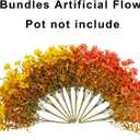 12 Bundles Artificial Fall Flowers for Outdoors Faux Plants Fake Mums Silk Flower for Outside Home Planter Window Porch Patio Front Door Decoration (Orange Yellow)