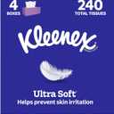 Kleenex Ultra Soft Facial Tissues, 4 Cube Boxes, 60 Tissues per Box, 3-Ply (240 Total), Packaging May Vary