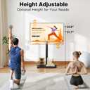 TVON Universal Floor TV Stand with Mount for Most 32-60 Inch TVs up to 88lbs, Height Adjustable TV Floor Stand with Wood Base for Space Saving, Tall Floor TV Stand for Bedroom, Corner & Living Room