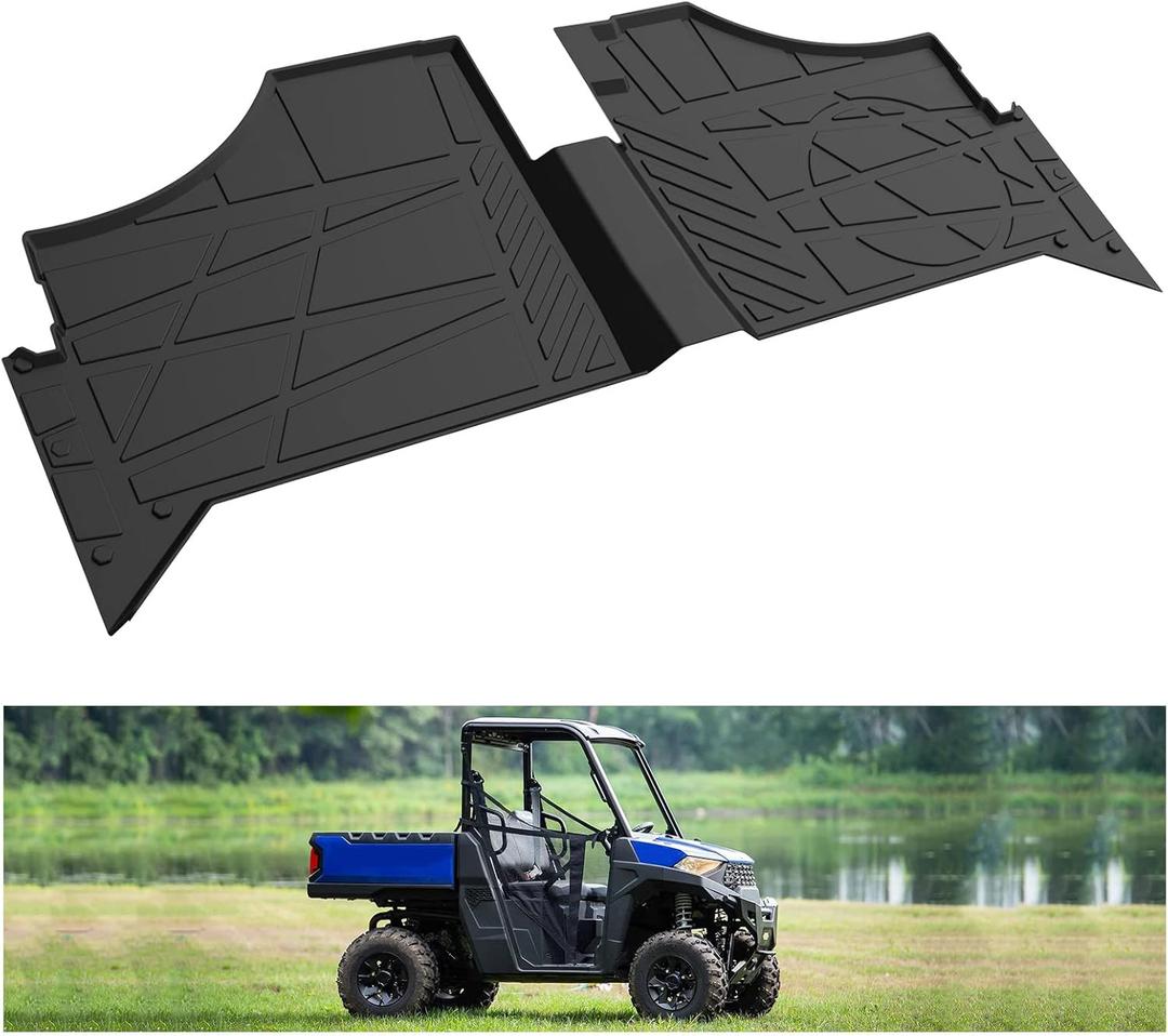 KIWI MASTER Floor Mats for 2022-2026 Polaris Ranger SP 570/ Crew Accessories, Custom Fit All Weather UTV Mats, Heavy Duty TPE Floor Liners, Front Row, Black