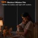 Blackout Window Privacy Film, Removable Window Cover Static Cling, Darkening Light Heat Blocking, Window Tint for Home Garage Bedroom Day Sleep, Black 23.6 Inch * 78.74 Inch