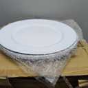 24 Pcs White Charger Plates with Beaded 13 Inch Plastic Charger Plates for Dinner Plate, White Chargers for Table Setting, Round Chargers Plate for Wedding Party Holiday Event Tabletop Decor