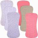 6 Pack Cotton Baby Burp Cloths Extra Absorbent Soft for Baby Boys and Girls (Pink)