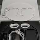 Red Light Therapy Mask for Face and Neck, 7 Colors with NIR Led Face Mask Light Therapy with Eye Protection and Remote, Rechargeable Ergonomic Design for True Anti-Aging Skincare at Home White