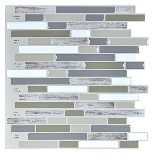 Art3d Peel and Stick Wall Tile for Kitchen/Bathroom Backsplash, 12"x12" (Multi) 2 pcs