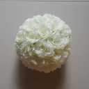 10 Pack 3 inch Artificial Rose Satin Pomander Kissing Balls for Home Wall Wedding Party Ceremony Decoration,Cream