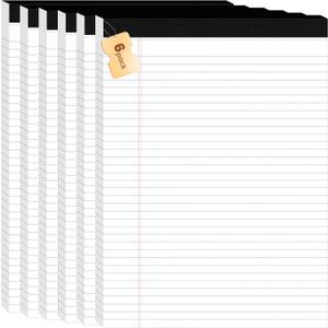 6Packs Legal Pads 8.5 x 11 Inch, 50Sheets/Pack, College Ruled & Perforated White Writing Pads, Pads of Paper 8.5 x 11, Lined Note Pads with Sturdy Backing for Office, Business & School Supplies