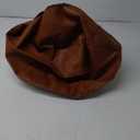 Thgonwid Unstuffed Moroccan Storage Pouf Foot Stool Ottoman Seat Handmade Faux Leather Bean Bag Floor Chair Foot Rest for Living Room, Bedroom or Balcony (Light Brown)