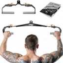 LAT Pull Down Bar Set with 360 Rotatable Handles, LAT Pulldown Attachments for Whole Back Training, Heavy-Duty Locking LAT Pulldown Bars for Home Gym Cable