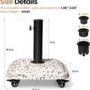45lbs Patio Umbrella Base with 4 wheels, Square Cobblestone Concrete Stand, Heavy Duty Market Umbrella stand for Outdoor