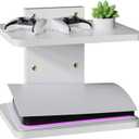 WALI Floating TV Shelf, 2 Tier Projector Shelf for DVD Players, Routers, Game Consoles, Cable Boxes, Living Room Decor Accessories, Wall Mount Shelves Holds Up to 22lbs (CS202NW), 2-Shelf, White