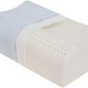 Natural Latex Thick Pillow for Large Person, Extra High Profile Cervical Neck Contour Orthopedic Pillow for Side Back Sleeper, Ergonomic Firm Pillow for Neck Shoulder Pain Relief (5.5/6.2 inches)