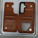 Designed for Samsung Galaxy S25 Case Wallet with Card Holder, [Magnetic Clasp Cover] [RFID Blocking Leather Protection] Shockproof Women Men Cases for Samsung S25 Light Brown