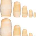 Chalyna 2 Sets Unpainted Nesting Dolls Blank Russian Nesting Dolls Personalize Create Your Own Easter Russian Doll Wooden Matryoshka DIY Kit for Kids