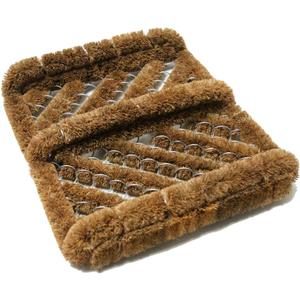 Rubber-Cal "Herringbone" Coir Boot Scraper Brush, 2.5 by 12 by 13-Inch (10-100-009), Tan