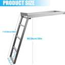4-Step Undermount Aluminum Pontoon Boat Ladder, 300LBS Capacity, Non-Slip Design, Heavy Duty Self-Storing, Elegant & Durable for Pontoon Boats (Silver)