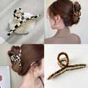 Big Butterfly Hair Claw Clips - Acetate & Metal 4.7" Large Hair Accessories for Women & Girls - 3 Pcs