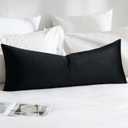 MIULEE Velvet Pillow Cover Soft Luxury Decorative Throw Pillow Cover Single Rectangle Cushion Case for Couch Sofa Bedroom Car Decor,14x36 Inch Black