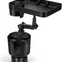 Kincown Car Cup Holder Tray, Car Food Tray for Eating with Phone Holder, Large Car Cup Holder Expander with Adjustable Base, Fit in 2.52-3.54 inch Car Holder, Road Trip Essentials