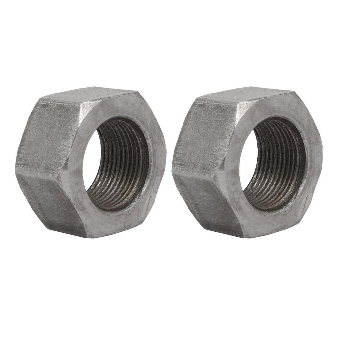 uxcell 2pcs M30 x 2mm Pitch Metric Fine Thread Carbon Steel Left Hand Hex Nuts