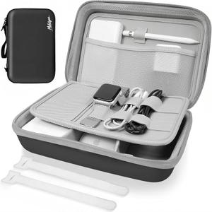 Hard Travel Electronic Organizer Case for Power Bank Chargers Cables USB Flash Drive SD Card Electronics & Backpack Organizer Travel Case Small Portable Accessories Bag, Black