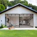 Magnetic Screen Door 16x7Ft 8x7Ft 9x7Ft 10x7Ft 10x8Ft Heavy Duty Screen Door Mesh Net Closure with Automatic Block Closure Hands Free Entry for Car Garage Patio(10 * 7FT)