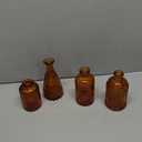 SUPMIND 4Pcs Glass Bud Vase Set, Small Dark Brown Flower Vase for Centerpieces, Bud Vases in Bulk, Mini Vintage Vase for Rustic Wedding Decorations（Amber）