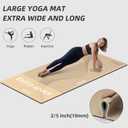 Large Exercise Mat | 10mm Thick TPE Non-slip Gym Mats, Carrying Strap Printed Workout 76"X 40"Extra Long and Wide ,Sturdy to Enable No Movement Pilates, Stretching, Fitness, Yoga, Exercising , Men Women