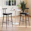 Bar Stools Set of 2, Tall Bar Stools with Backrest and Footrest, Counter Height Bar Chairs, Industrial Barstools with PU Leather Cushion, for Kitchen, Dining Room, Bar, Cafe (Black) KBS515B