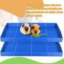 Wenqik 2 Pcs Guinea Pig Cage Liner Corrugated Plastic Cage Liner Base 2 x 4 Panel Size for Small Animals Hedgehogs Rabbits Tray, 55 x 27 Inch (Blue)