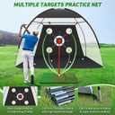Golf Net, 10x7FT with Golf Practice Mat, Hitting Aid Nets for Backyard Driving Chipping Training Swing with Targets Outdoor or Indoor Gifts for Men/Dad/Him