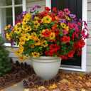 12 Bundles Artificial Flowers for Outdoor Indoor Fake Flowers uv Resistant Artificial Outdoor Flowers Fake Plants for Porch Garden Home Patio Decor (Mix Pink Red Purple Yellow)