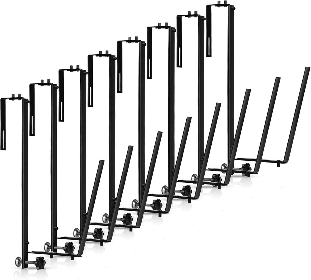 8 Pcs Solar Cover Holder for Above Ground Pool Adjustable Solar Holder Metal Equipment Storage Hooks for Framed Above Ground Swimming Pools (Black)