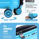 Lekebobor 2 Piece Luggage Set, 16 Inch Carry On Luggage with Cosmetic Case, Hard Shell Underseat Suitcase with Wheels, TSA Lock, Airline Approved, Blue