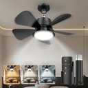 Ceiling Fan light with Remote, 5 Brightness Dimmable Ceiling Fans with Lights, 3000K-6000K Quiet 3-Speed Bedroom Ceiling Fans for Garage Living Room (Black)
