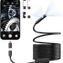 [Dual-Lens] Endoscope Camera with Light, 1920P HD Borescope with 8+1 Adjustable LED Lights, IP67 Waterproof 16.5FT Semi-Rigid Snake Cord Inspection Camera for iPhone, iPad and Android Phone (Type C)