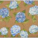 Blue Hydrangea Floral Door Mat, Hydrangea Flower Decorative Front Door Mat Outside Entrance, Blue Hydrangeas Artificial Coir Doormat Rugs for Indoor Porch Patio Entryway Entry, 17x30 In