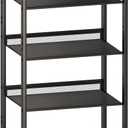 5 Tier Metal Shoe Rack, Sturdy Steel Frame with Rust-Proof Coating, MDF Top, Adjustable Flat Inclined Mesh Shelves, Anti-Tip Scratch-Resistant Feet, Sleek Show Rack for Entryway, Hallway, Garage