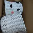 Handmade Ghost-Shaped Storage Basket, Cute Plush Cotton Rope Decorative Bin for Toys, Laundry, Blankets or Books, Soft Portable Woven Tote for Baby Nursery, Living Room, or Easter Gift Baskets (White), Medium (Pack of 2)