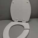 Mayfair Linden Slow Close Toilet Seat, Non Slip Heavy Duty Wood, Easy Install, Elongated, White