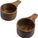 Oedema 2 Pcs Wooden Measuring Spoon 1 Cup Coffee Scoop Kitchen Cooking Utensils Measuring Cups for Baking Supplies