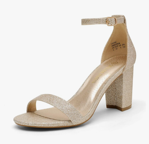 DREAM PAIRS Women's Chunk Low Heel Pump Sandals 5 1/2